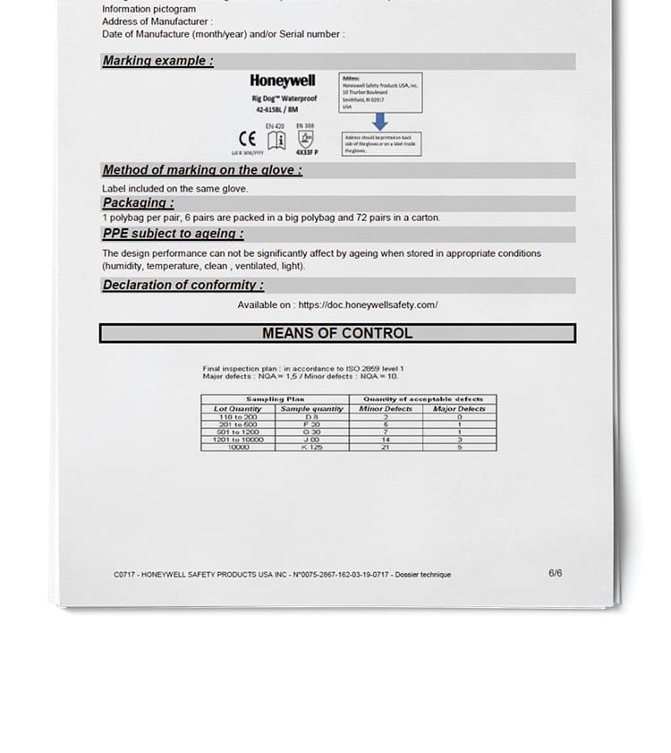 霍尼韦尔（Honeywell） 42615BLCN RigDog 防护手套 （防水、防割、防砸、耐油、耐磨）